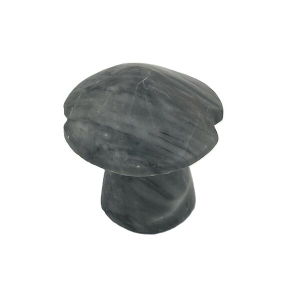 Vintage Mushroom Alabaster Hand Carved Gray White Marble Stone Mexico - Picture 3 of 5